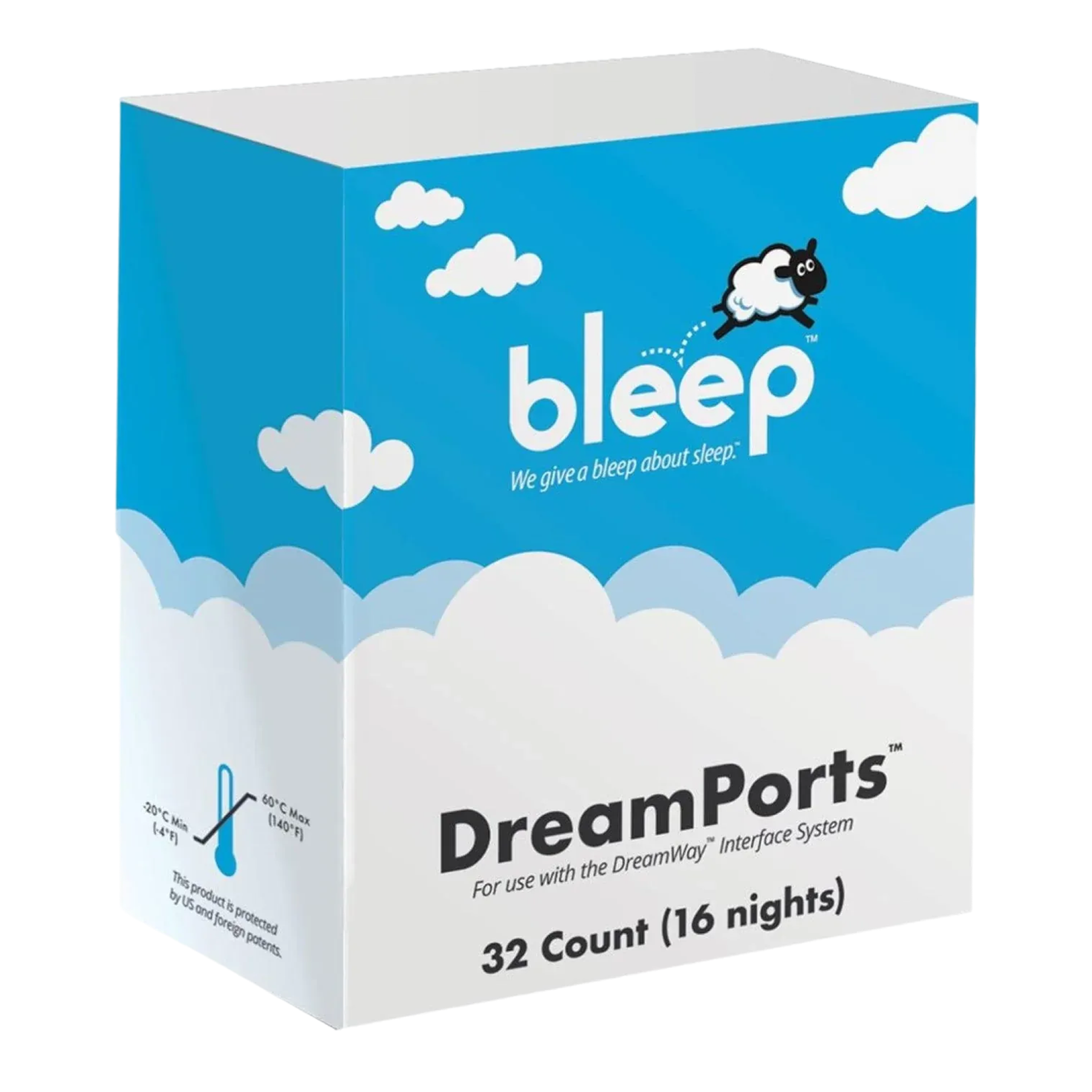 Bleep DreamPort Adhesive Patches (Box of 32, 16-Night Supply)