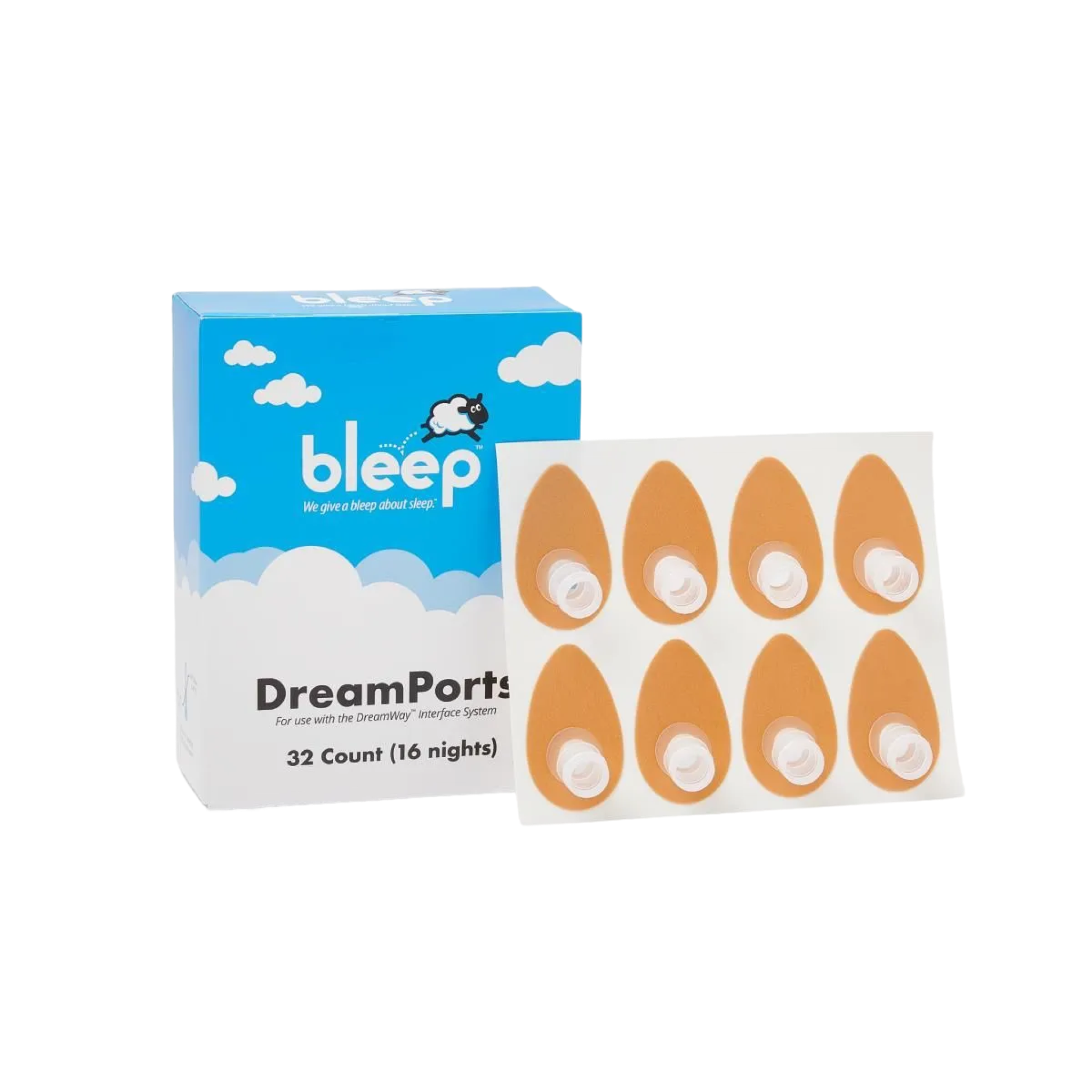 Bleep DreamPort Adhesive Patches (Box of 32, 16-Night Supply)