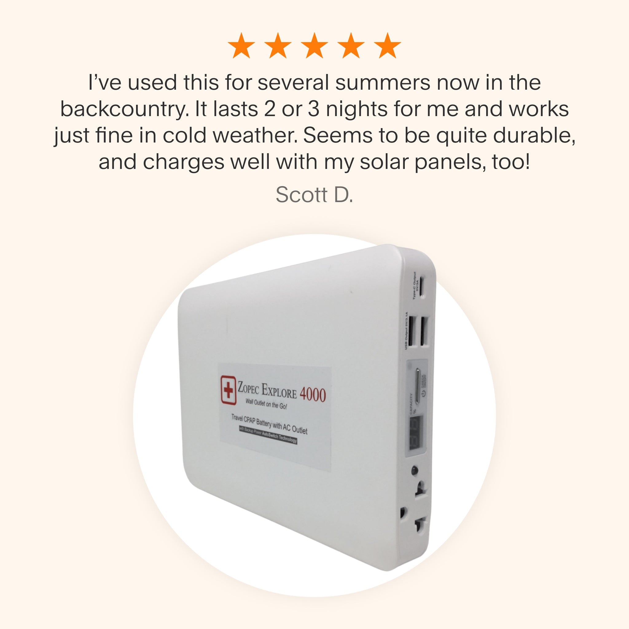 Zopec Explore CPAP Backup Battery with Online UPS