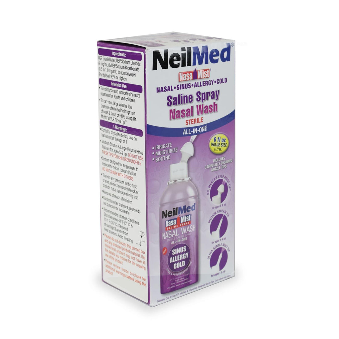 NeilMed NasaMist Saline Spray All-In-One 6 oz